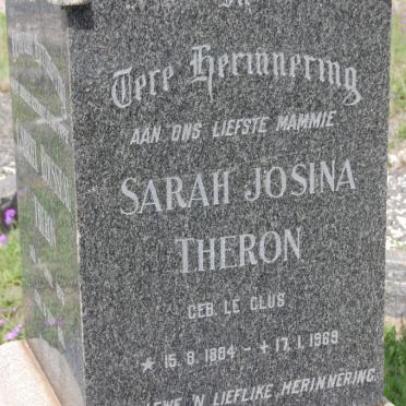 THERON Sarah Josina nee LE CLUS 1884-1969