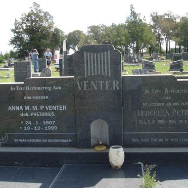 VENTER Hercules Petrus 1905-1966 &amp; Anna M.M.P. PRETORIUS 1907-1999