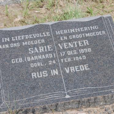 VENTER Sarie nee BARNARD 1898-1949