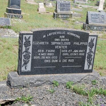 VENTER Louis Philippus 1867-1950 &amp; Elizabeth Sophia FOURIE 1863-1933