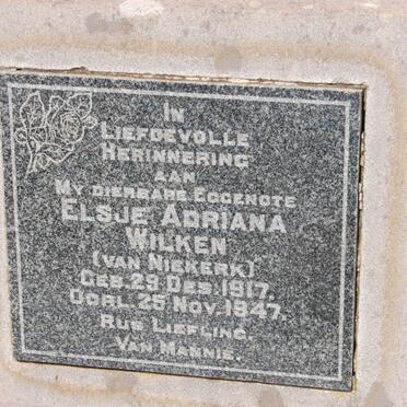 WILKEN Elsje Adriana nee VAN NIEKERK 1917-1947