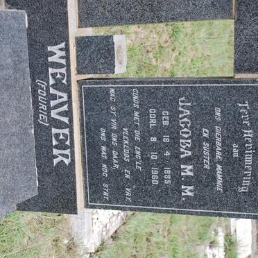 WEAVER Jacoba M.M. nee FOURIE 1885-1960