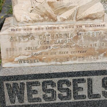 WESSELS Aletta Catharina nee JACOBSZ 1898-1926