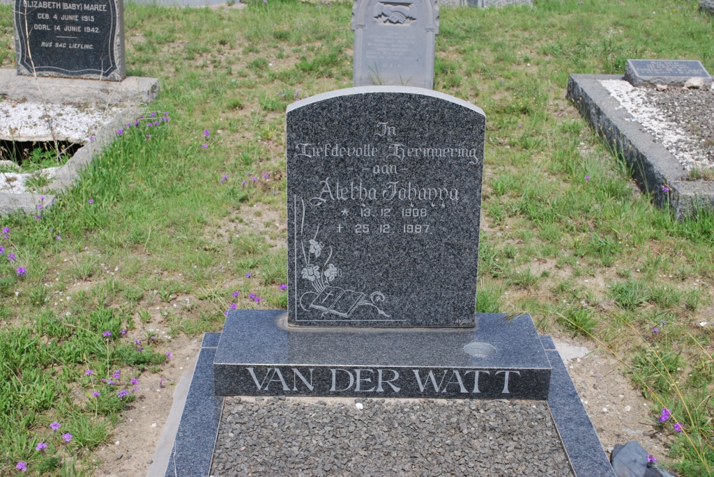 WATT Aletha Johanna, van der 1908-1987