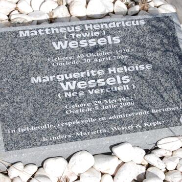 WESSELS Mattheus Hendricus 1920-2005 &amp; Marguerite Heloïse VERCUEIL 1922-2000