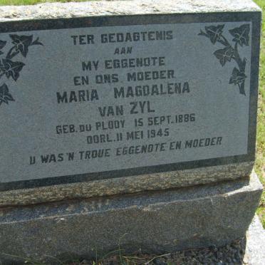 ZYL Maria Magdalena, van nee DU PLOOY 1886-1945
