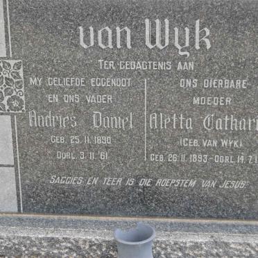 WYK Andries Daniel van, 1890-1961 &amp; Aletta Catharina VAN WYK 1893-1977