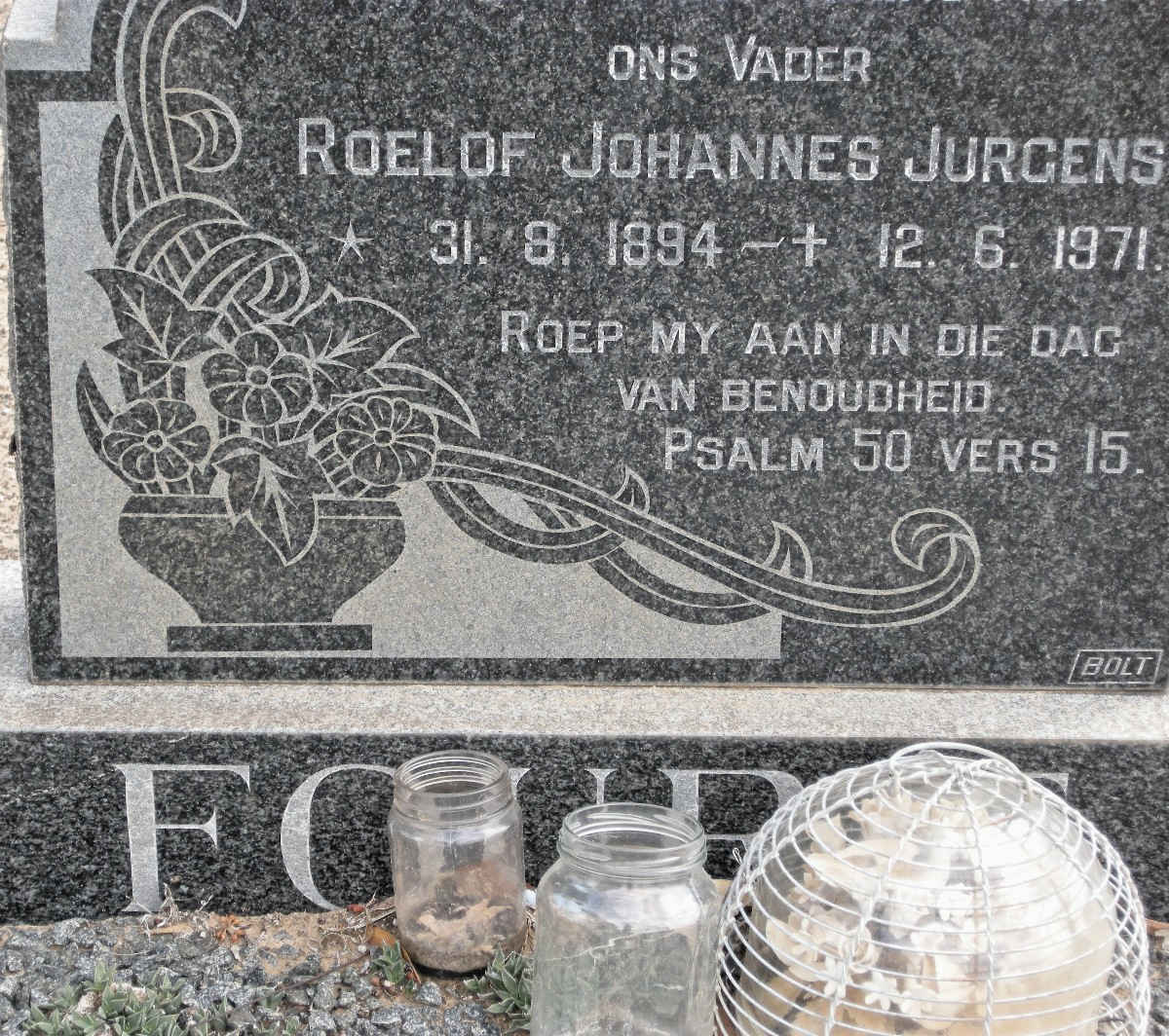 FOURIE Roelof Johannes Jurgens 1894-1971