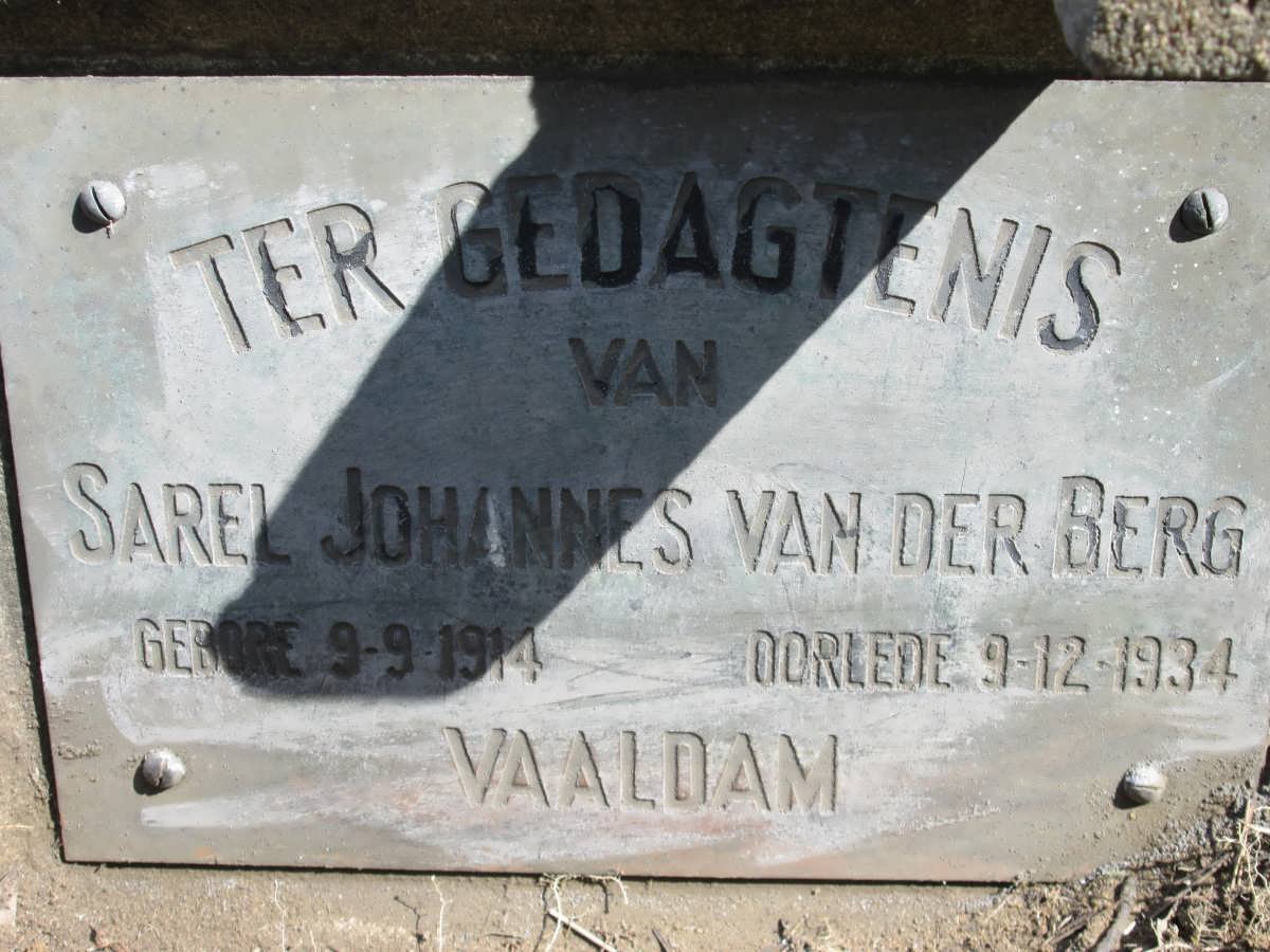 BERG Sarel Johannes, van der 1914-1934