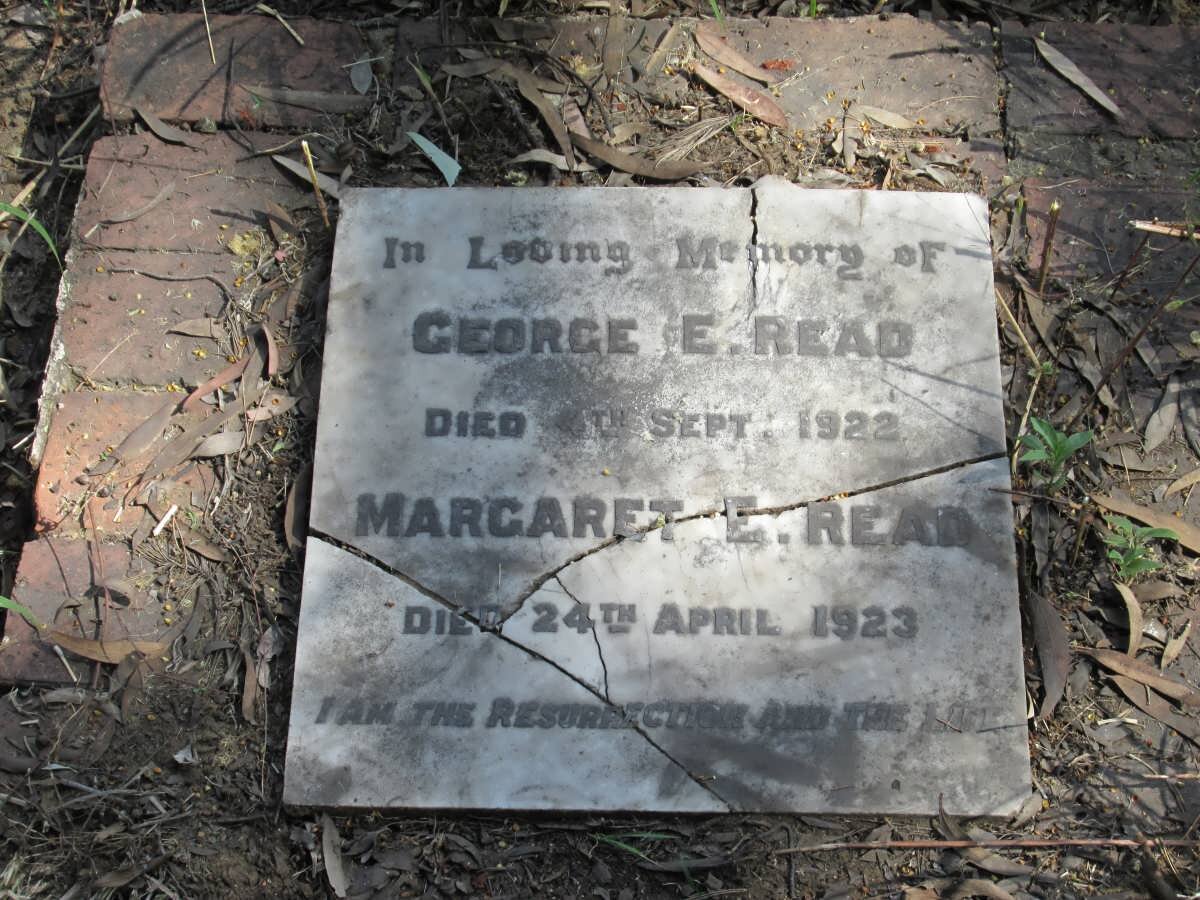 READ George E. -1922 &amp; Margaret E. -1923