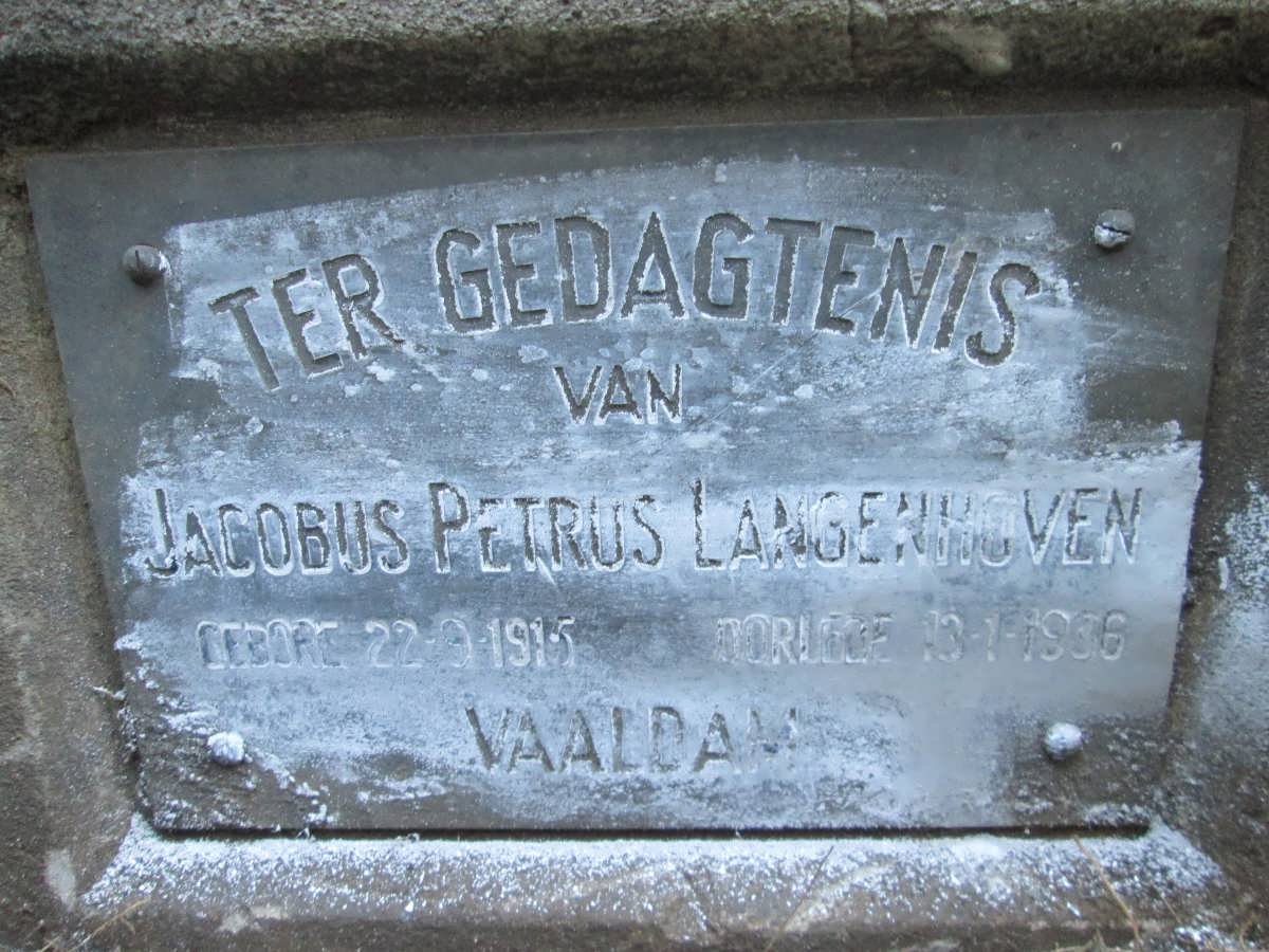 LANGENHOVEN Jacobus Petrus 1915-1936 _1