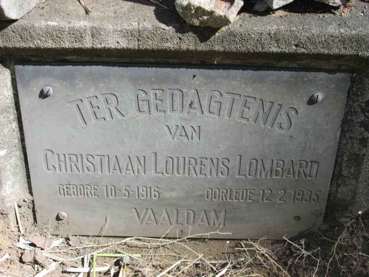 LOMBARD Christiaan Lourens 1916-1935