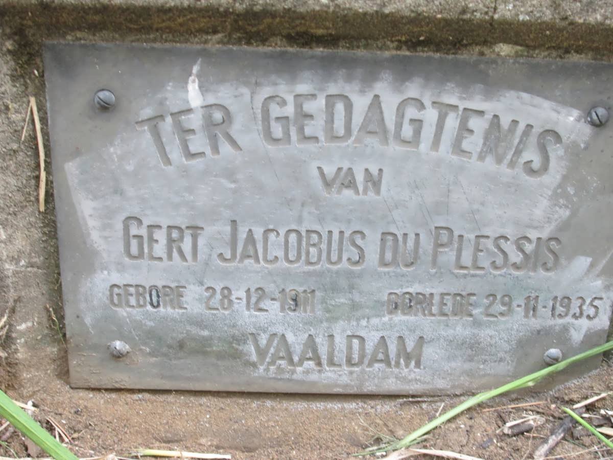 PLESSIS Gert Jacobus, du 1911-1935