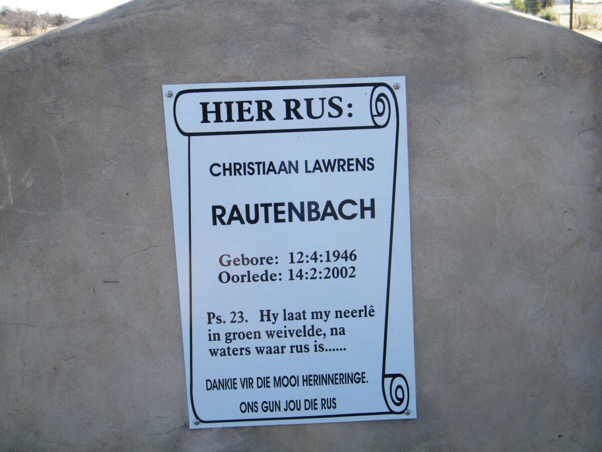 RAUTENBACH Christiaan Lawrens 1946-2002