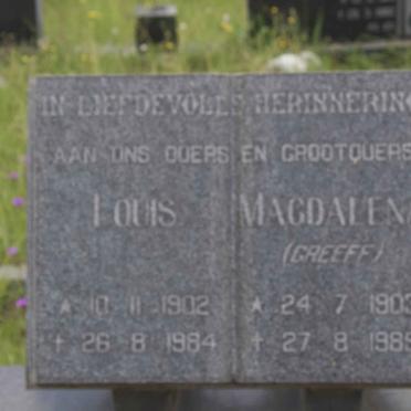 ? Louis 1902-1984 & Magdalena GREEFF 1903-1985