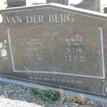 BERG Erens, van der 1924-1986 &amp; Nettie 1919-1991