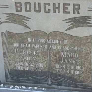 BOUCHER Herbert John 1906-1987 &amp; Maud Janet 1906-1988