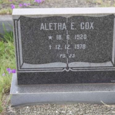 COX Aletha E. 1920-1978