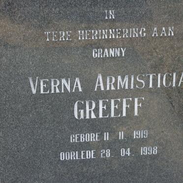 GREEFF Verna Armisticia 1919-1998