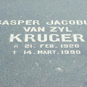 KRUGER Casper Jacobus Van Zyl 1920-1990