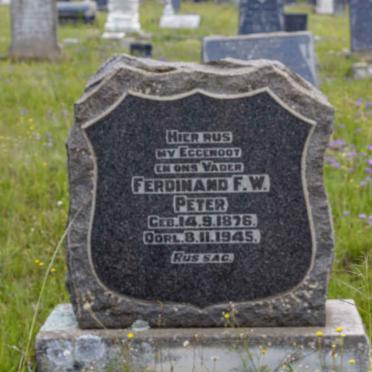 PETER Ferdinand F.W. 1876-1945