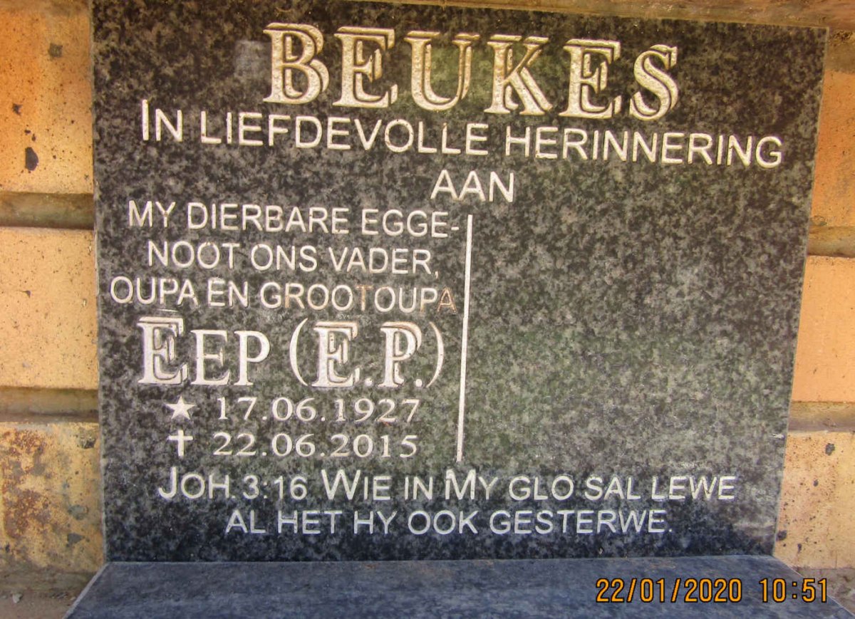 BEUKES E.P. 1927-2015