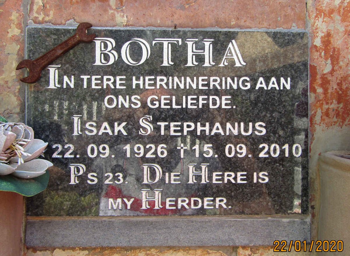 BOTHA Isak Stephanus 1926-2010