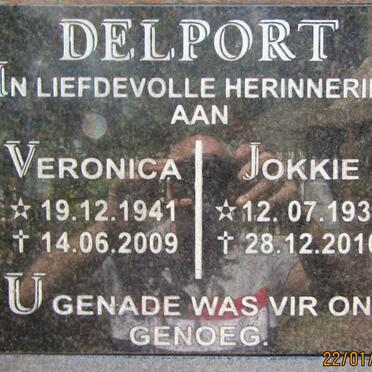 DELPORT Jokkie 1935-2010 &amp; Veronica 1941-2009