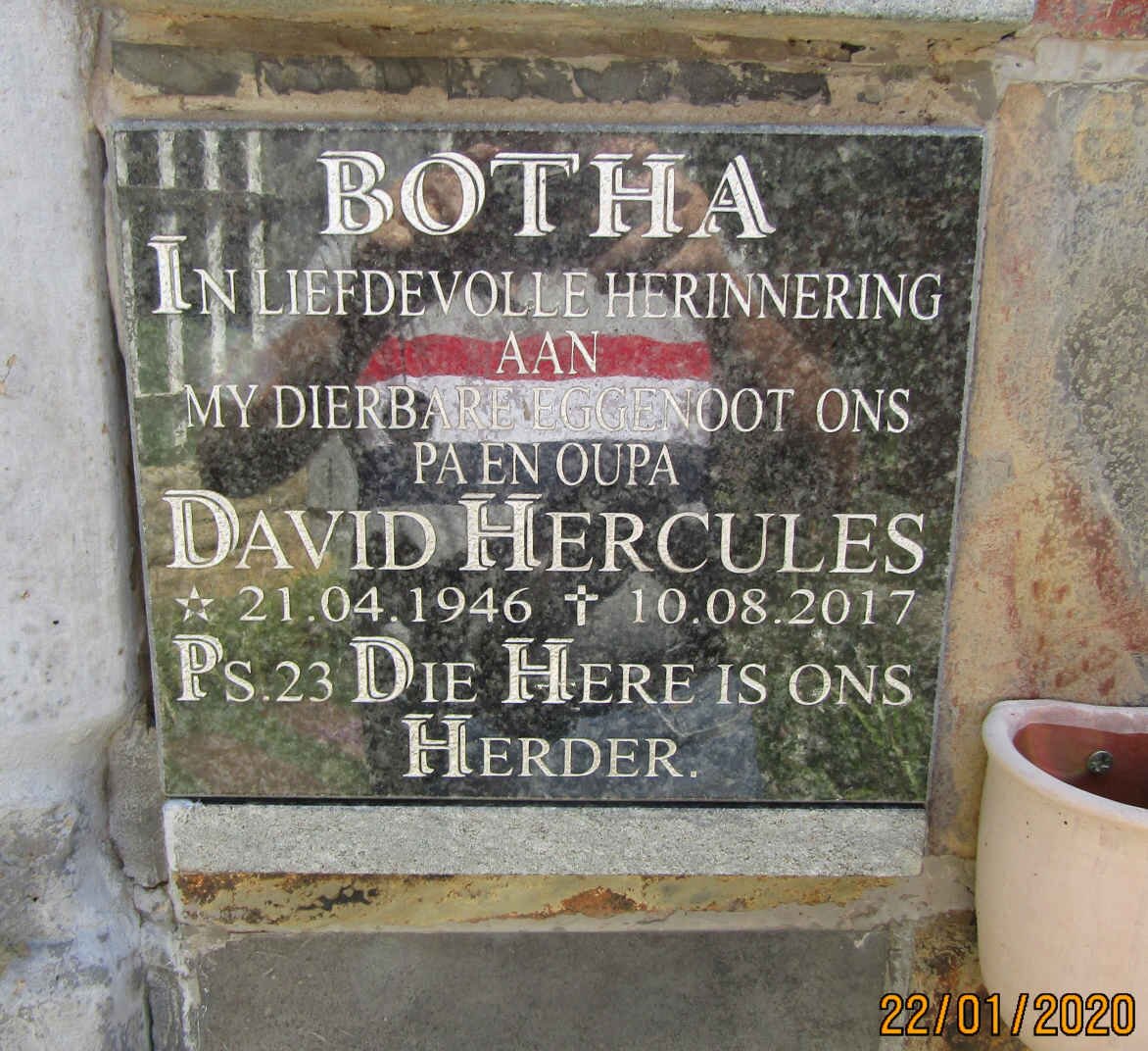 BOTHA David Hercules 1946-2017