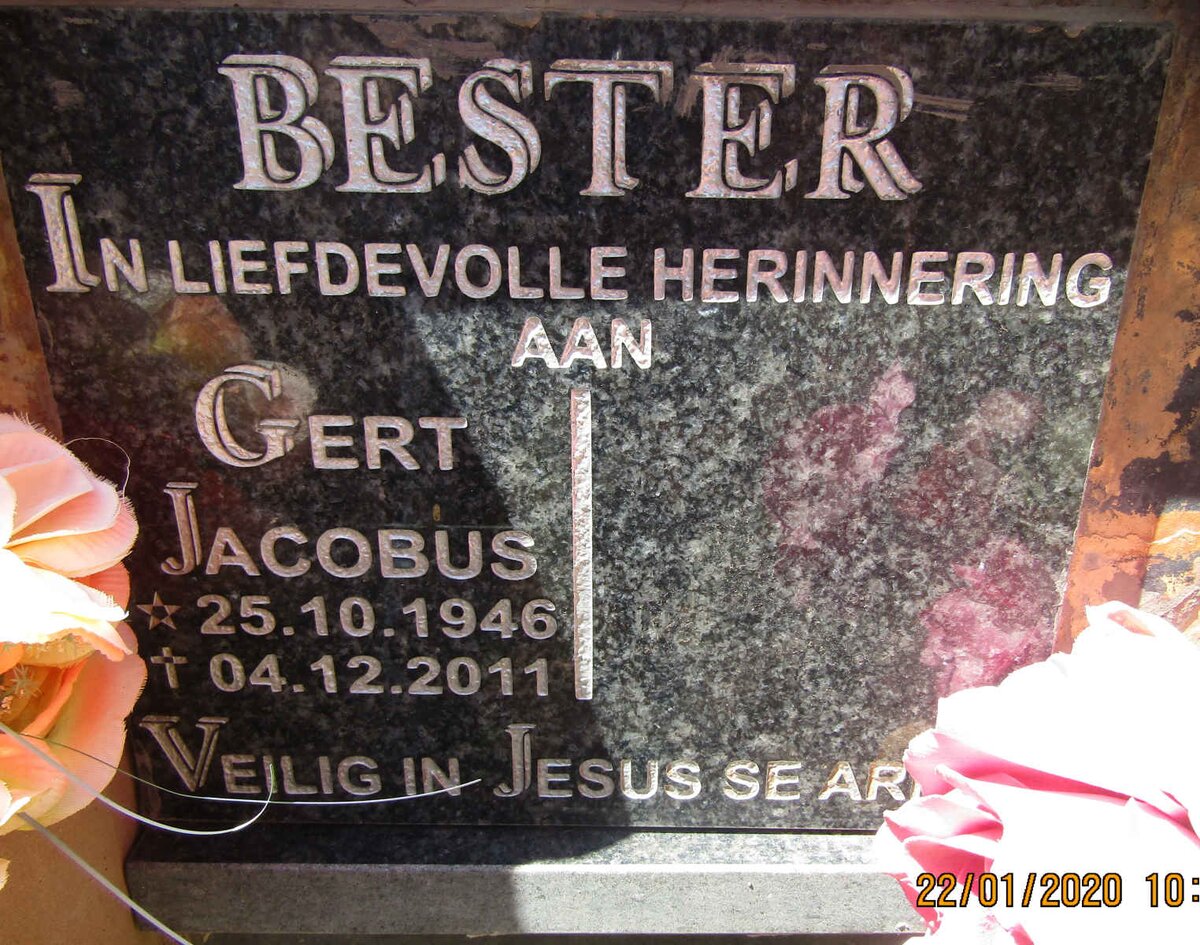 BESTER Gert Jacobus 1946-2011