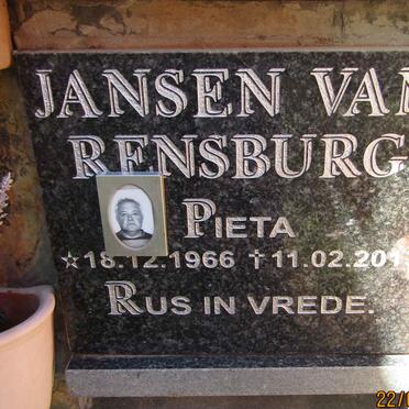 RENSBURG Pieta, Jansen van 1966-2013