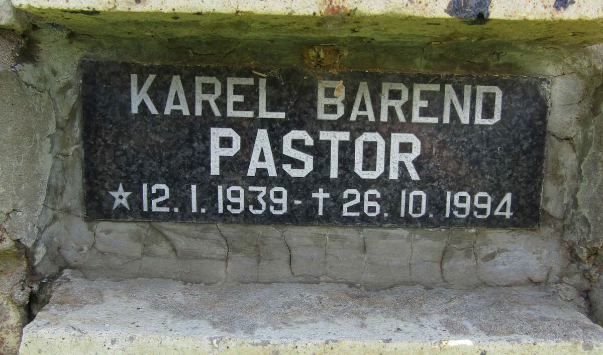 PASTOR Karel Barend 1939-1994