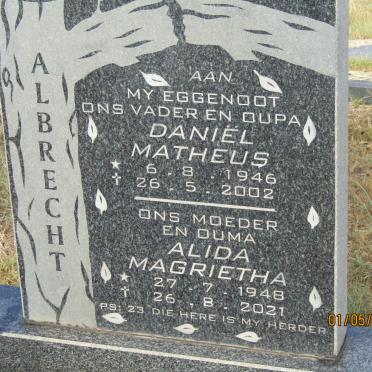 ALBRECHT Daniel Matheus 1946-2002 &amp; Alida Magrietha 1948-2021