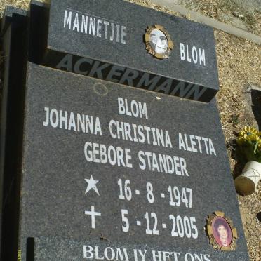 ACKERMANN Johann Diederick 1942- &amp; Johanna Christina Aletta STANDER 1947-2005 _2