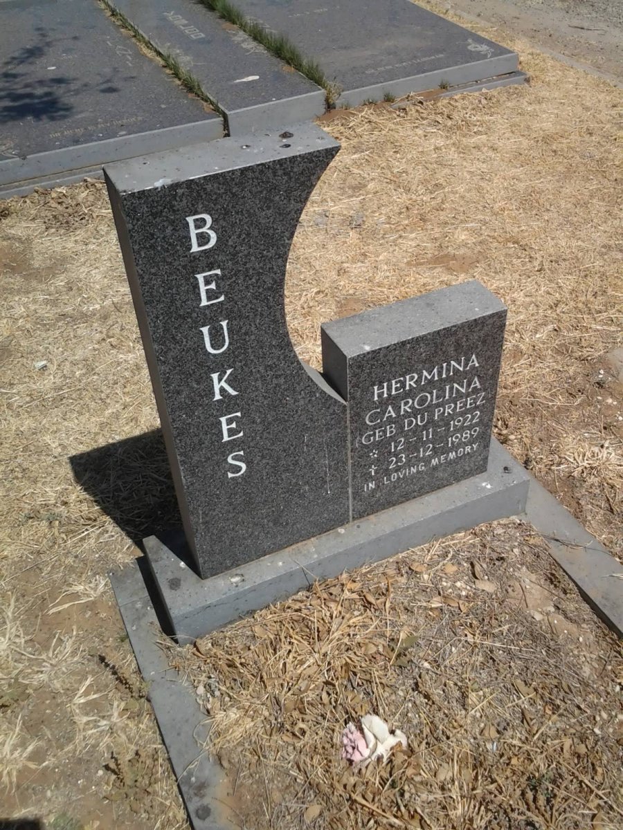 BEUKES Hermina Carolina nee DU PREEZ 1922-1989