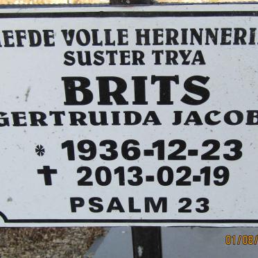 BRITS Gertruida Jacoba 1936-2013