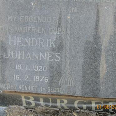 BURGER Hendrik Johannes 1920-1976 