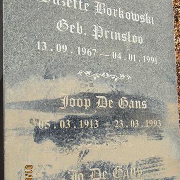 BORKOWSKI Suzette nee PRINSLOO 1967-1991 :: GANS Joop, de 1913-1993 & Jo 1915-2009 