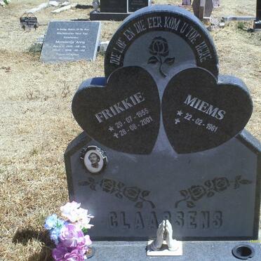 CLAASSENS Frikkie 1955-2001 &amp; Miems 1961-