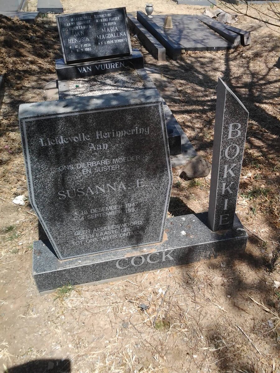 COCK Susanna E. 1947-1993