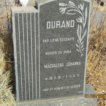 DURAND Magdalena Johanna 1918-1971
