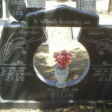 ELLIS Johan Diedrick 1908-1985 &amp; Elizabeth Maria 1918-1985
