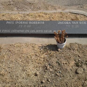 ECK Andries, van 1914-1997 :: ROBERTS Paul 1972-2000 :: VAN ECK Jacoba 191?-2007