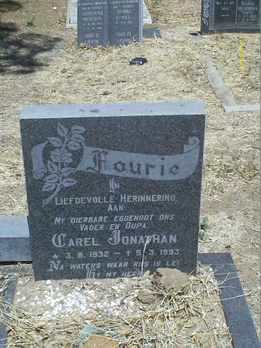 FOURIE Carel Jonathan 1932-1993
