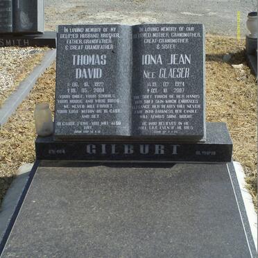 GILBURT Thomas David 1922-2004 &amp; Iona Jean GLAESER 1924-2007