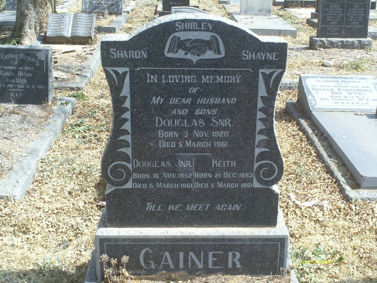 GAINER Douglas 1920-1961 :: GAINER Douglas 1952-1961 :: GAINER Keith 1953-1962