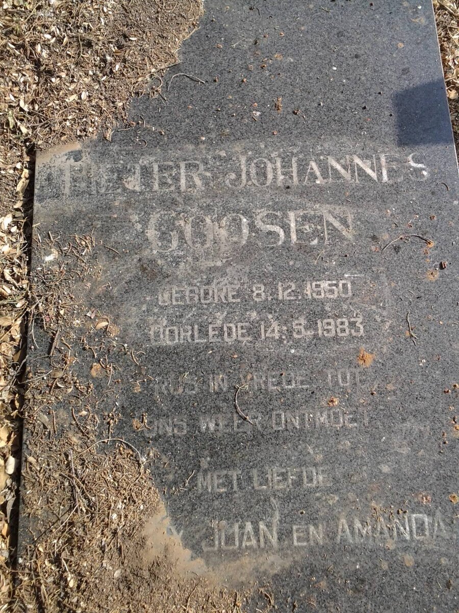 GOOSEN Pieter Johannes 1950-1983
