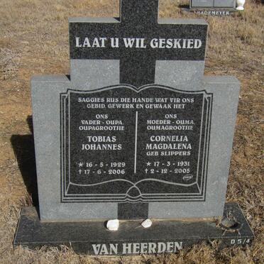 HEERDEN Tobias Johannes, van 1929-2006 & Cornelia Magdalena SLIPPERS 1931-2005