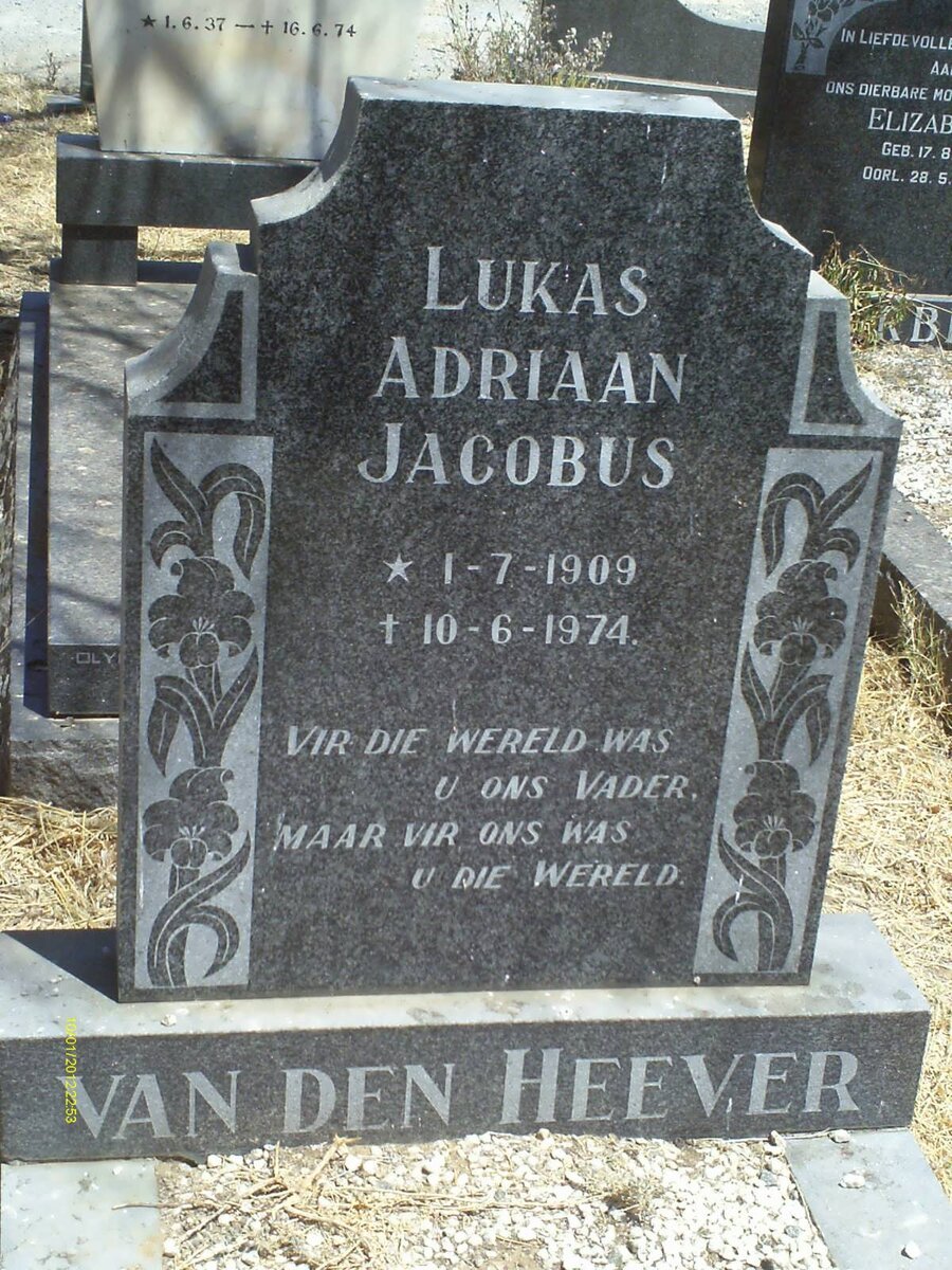 HEEVER Lukas Adriaan Jacobus, van den 1909-1974