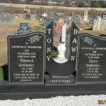 HITGE Thomas Anthony 1960-1995 & Dawn Dorothy 1963-1995